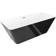 Wanny - Mexen Velo Slim wanna wolnostojąca 170 x 75 cm, biała/czarna, przelew różowe złoto - 52811707575-60 - miniaturka - grafika 1