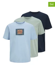 Jack & Jones Koszulki (3 szt.) w kolorze niebiesko-zielonym - Koszulki męskie - miniaturka - grafika 1