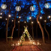 Lampy ogrodowe - Näve Łańcuch świetlny LED CADENA, 2500 K, czarny, 10-punktowy, 10 m - miniaturka - grafika 1