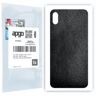 Folie ochronne do telefonów - Folia naklejka skórka strukturalna na TYŁ do Apple iPhone XS Max -  Skóra Czarna - apgo SKINS - miniaturka - grafika 1
