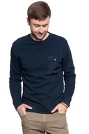 Swetry męskie - Mustang, Sweter męski, Ben C Waffle Dark Sapphire 1007010 4136, rozmiar S - miniaturka - grafika 1