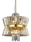 Lampy sufitowe - Złoty kryształowy żyrandol w stylu glamour - 5X S005 P4-S21 - miniaturka - grafika 1