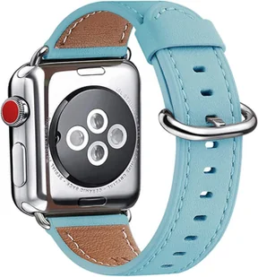 PASEK DO APPLE WATCH 1/2/3/4/5/6/7/8/9/10/SE 42/44/45/46mm NIEBIESKI SKÓRA - Akcesoria do smartwatchy - miniaturka - grafika 1