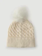 Czapki damskie - Miękka czapka z futrzanym pomponem - miniaturka - grafika 1