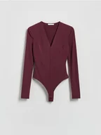 Moda i Uroda OUTLET - Reserved - Body z długim rękawem - ciemnofioletowy - miniaturka - grafika 1