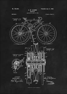 Galeria Plakatu, Plakat, Patent Mechanizm Rowerowy Projekt z 1902, black, 42x59,4 cm - Plakaty - miniaturka - grafika 1