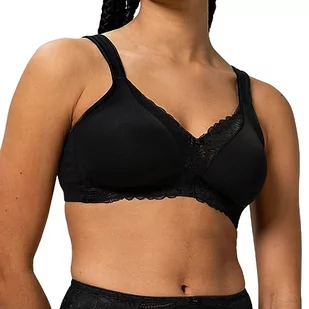 Triumph Damski nowoczesny biustonosz koronkowy + bawełna N, Czarny, 75C - Biustonosze - miniaturka - grafika 1