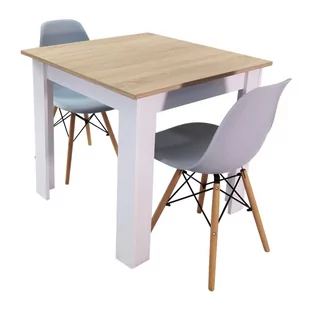 Zestaw stół Modern 80 SW i 2 krzesła Milano szare - Stoły z krzesłami - miniaturka - grafika 1