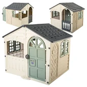 Place zabaw - Palplay Duży Domek Ogrodowy Dla Dzieci Na Ogród Z Otwieranymi Okiennicami Szaro-Beżowy + Naklejki GRATIS - miniaturka - grafika 1