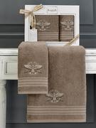 Ręczniki - Zestaw 2 ręczników frotte Kavell Brown 50x90+70x140 Karna Home - miniaturka - grafika 1