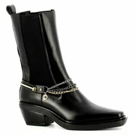 Botki damskie - Czarne botki na niskim obcasie CARINII roz40 - Carinii - miniaturka - grafika 1