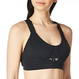 Puma Damski biustonosz sportowy Train First Mile Mid Impact Bra Black-ivory Glow XS 520250 - Biustonosze - miniaturka - grafika 1
