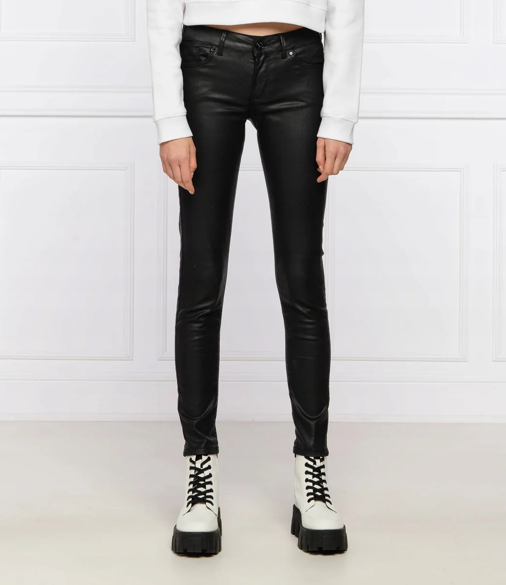 PEPE JEANS CZARNE JEANSY CASUAL Z WYSOKIM STANEM I PRZETARCIAMI 27/32 12DA