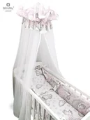 Pościel dla dzieci - Pościel 2 elementowa do kołyski MIŚ Z SERDUSZKIEM RÓŻ BAWEŁNA 100% - miniaturka - grafika 1