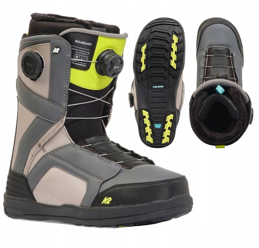 Buty Snowboardowe K2 Boundary 2x Boa Flex 6 grey lime 11 (44,5)
