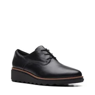 Półbuty damskie - Clarks Sharon Rae [Black Leather] - Rozmiar 38 - miniaturka - grafika 1