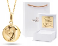 Biżuteria dla dzieci - ZŁOTY MEDALIK ŁAŃCUSZEK CHRZEST ŚWIĘTY KOMUNIA ŚWIĘTA DEDYKACJA 585 - miniaturka - grafika 1