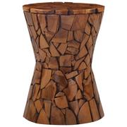Taborety i hokery - vidaXL Mozaikowy stołek, brązowy, 30x42 cm, drewno tekowe - miniaturka - grafika 1