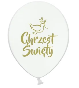 Balony lateksowe Chrzest Święty gołąbek białe złoty napis, 30 cm 3 szt. - Balony i akcesoria Balony lateksowe Chrzest Święty gołąbek białe złoty napis, 30 cm 3 szt. - Balony i akcesoria - miniaturka - grafika 1