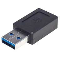 Adaptery i przejściówki - Manhattan 354714 zmieniacz płci / kabli USB-A USB-C Czarny - miniaturka - grafika 1