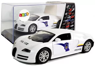 Auto Sportowe Policyjne Policja z Napędem Dźwięk Światła Białe - Samochody i pojazdy dla dzieci - miniaturka - grafika 1