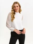 Bluzki damskie - Bluzka damska bluzka długi rękaw biała - SBD1474BI o luźnym kroju, z długim rękawem - TOP SECRET - Odzieżowy sklep internetowy TOP SECRET - miniaturka - grafika 1