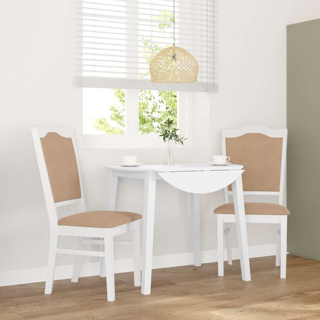 vidaXL Krzesła do jadalni z poduszkami 2 szt. Białe lite drewno gumowe