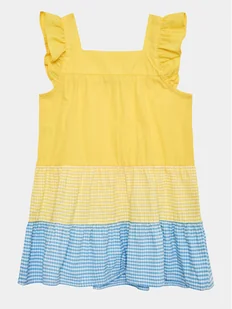 United Colors Of Benetton Sukienka codzienna 4EW7GV00U Żółty Regular Fit - Sukienki i spódniczki dla dziewczynek - miniaturka - grafika 1