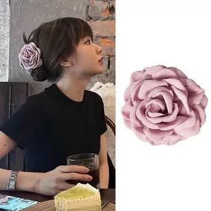 Spinka do włosów duża klamra XL róża kwiat różowa 9cm SP288R - Ozdoby do włosów - miniaturka - grafika 1