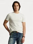 Koszulki męskie - Polo Ralph Lauren T-Shirt 710671438350 Écru Custom Slim Fit - miniaturka - grafika 1