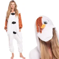 Stroje karnawałowe - Piżama Damska Kombinezon Kigurumi Kostium Onesie Bałwan Olaf 145-155 cm S - miniaturka - grafika 1
