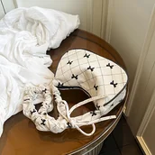 Torebki damskie - TEMU Kobieca Torba na Ramię z Regulowanym Paskiem - Mini Torebka w Kolorze Czarno-Białym, Zamek Błyskawiczny, Lekka Torebka z Sztruksu do Codziennego - miniaturka - grafika 1