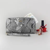 Portfele - Damski bardzo duży portfel skóra węża Patrizia - PATRIZIA - miniaturka - grafika 1
