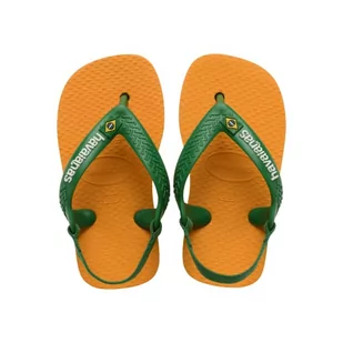 Havaianas Unisex Baby Brasil Logo Flipflop, pomarańczowy cytrus - 21/22 EU - Buty dla dziewczynek - miniaturka - grafika 1