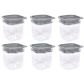 Pojemniki kuchenne - Zestaw 6 Pojemników Kuchennych Hamburg 0,6 L Szary - miniaturka - grafika 1