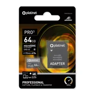 Karty pamięci - Platinet PMMSDX64UIII pamięć flash 64 GB MicroSDXC UHS-III PMMSDX64UIII - miniaturka - grafika 1