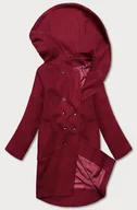 Płaszcze damskie - DAMSKI PŁASZCZ PLUS SIZE Z KAPTUREM BORDOWY (2728) - ROSSE LINE - miniaturka - grafika 1