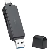 Czytniki kart pamięci - goobay 58261 USB C 2 w 1 czytnik kart/czytnik kart SD USB 3.0, PC, laptop, TV/do kart pamięci Micro SD i SD/SuperSpeed do 5,0 Gbit/Plug & Play/czarny - miniaturka - grafika 1