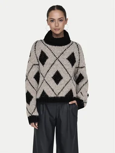 JDY Golf Zoey 15330718 Beżowy Loose Fit - Swetry damskie - miniaturka - grafika 1