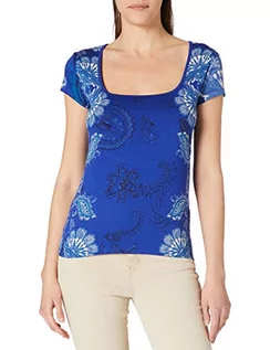 Koszulki i topy damskie - Desigual T-shirt damski Ts_Brasilia, niebieski, S - grafika 1