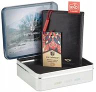 Portfele - Duży portfel męski czarny ze skóry naturalnej, bez zapięcia - Peterson - miniaturka - grafika 1