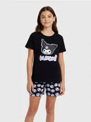 Piżamy dla dziewczynek - Sinsay - Piżama dwuczęściowa z krótkim rękawem Kuromi - czarny - miniaturka - grafika 1