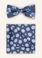 Krawaty i muchy męskie - Monti Zestaw: Mucha Z Poszetką blau - miniaturka - grafika 1