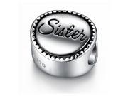 Charmsy - Pandora Valerio.pl Rodowany srebrny charms do siostra sister srebro 925 SY037RH SY037RH - miniaturka - grafika 1