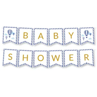 BANER napis BABY SHOWER - balony Girlanda - Baby shower i roczek - miniaturka - grafika 1