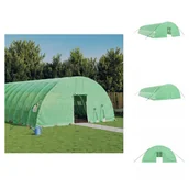 Szklarnie ogrodowe - vidaXL Szklarnia z ramą stalową Zielona 84 m² 14x6x2,85 m - Szklarnie - miniaturka - grafika 1