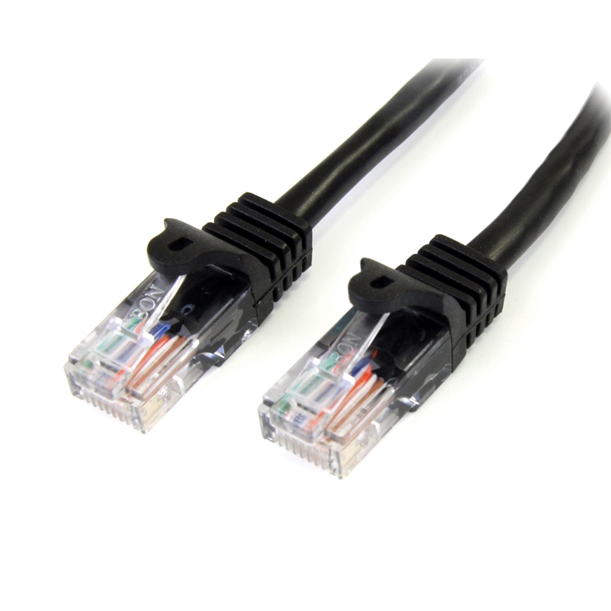 Kabel sieciowy StarTech.com 3m Cat5e RJ45 UTP Snagless - kabel krosowy Cat 5e - czarny - 3 m - Cat5e - U/UTP (UTP) - RJ-45 - RJ-45