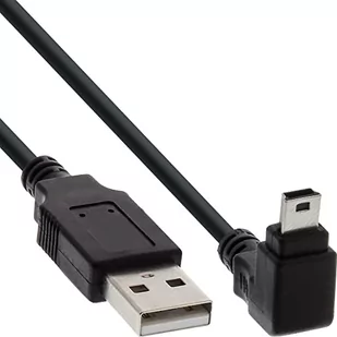 InLine Kabel USB miniUSB kątowy 1.5m Czarny 34215 - Kable USB - miniaturka - grafika 1