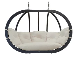 Fotele hamakowe KOALA Fotel hamakowy drewniany podwójny Swing Chair Double antracyt ecru - Fotele ogrodowe wiszące - miniaturka - grafika 1