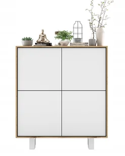 Industrialna komoda Loft szafka Rtv Biały Mat 113 - Komody - miniaturka - grafika 1